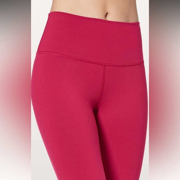 Lululemon High Rise Wunder Under Cropped Leggings - Size 8 (Red) - Picture 2 of 5